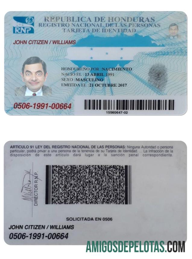 ID do modelo de Honduras